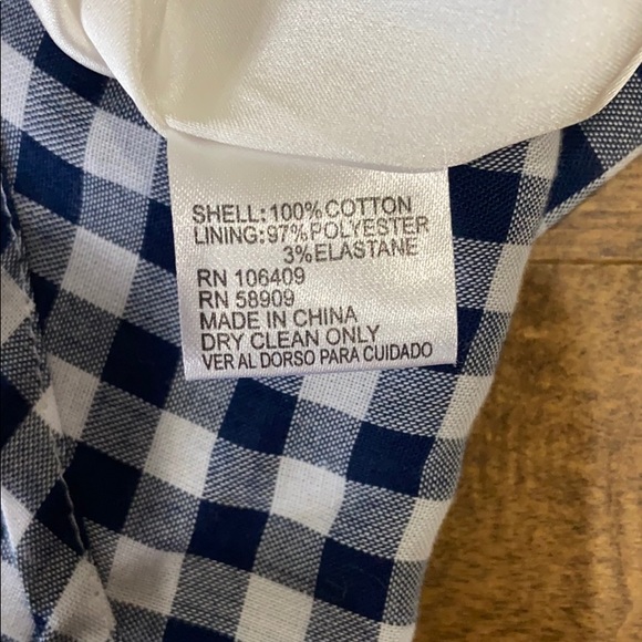 EUC Cremieux navy and white gingham dress, size XS - Picture 5 of 5